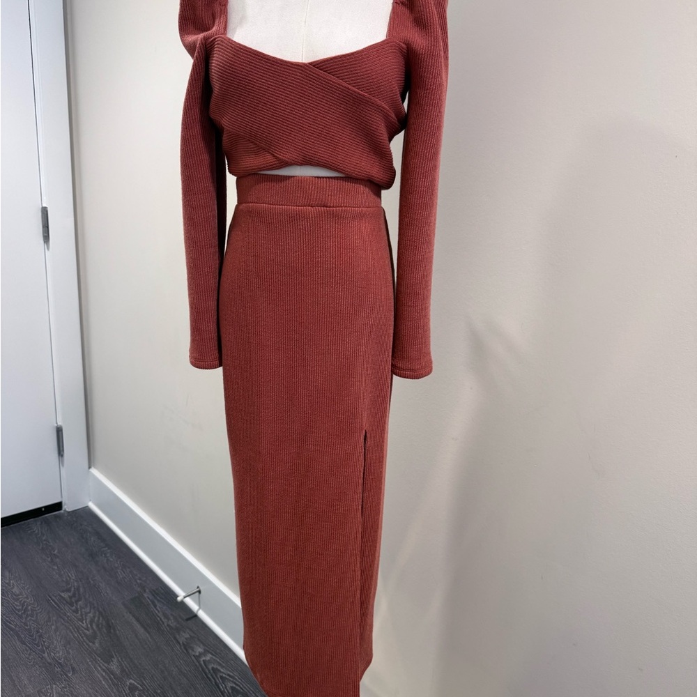 Chic Rust Skirt Set
